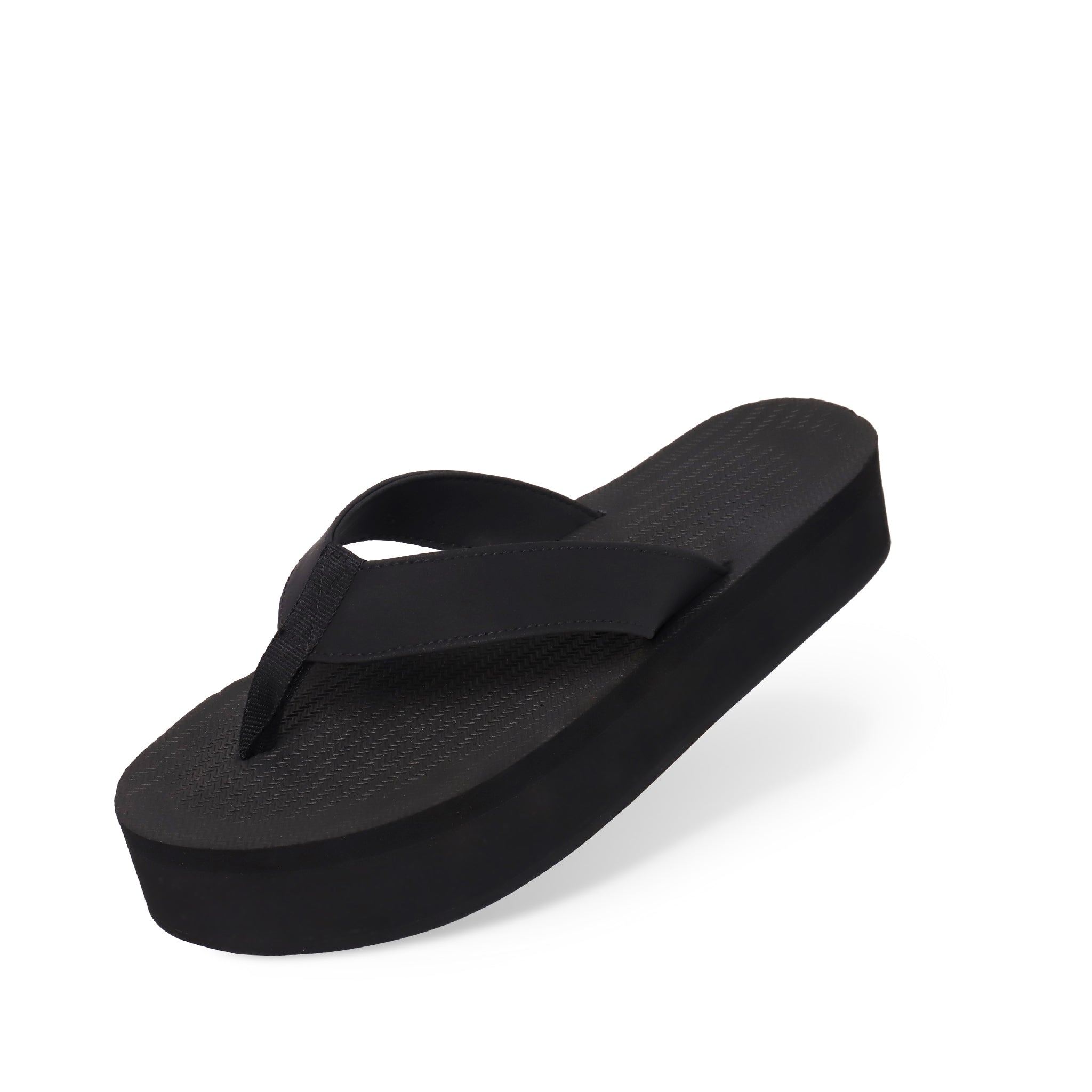 Women's Platform Flip Flops Black