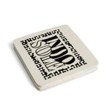 Square Coaster - Warped Vision / Sea Salt