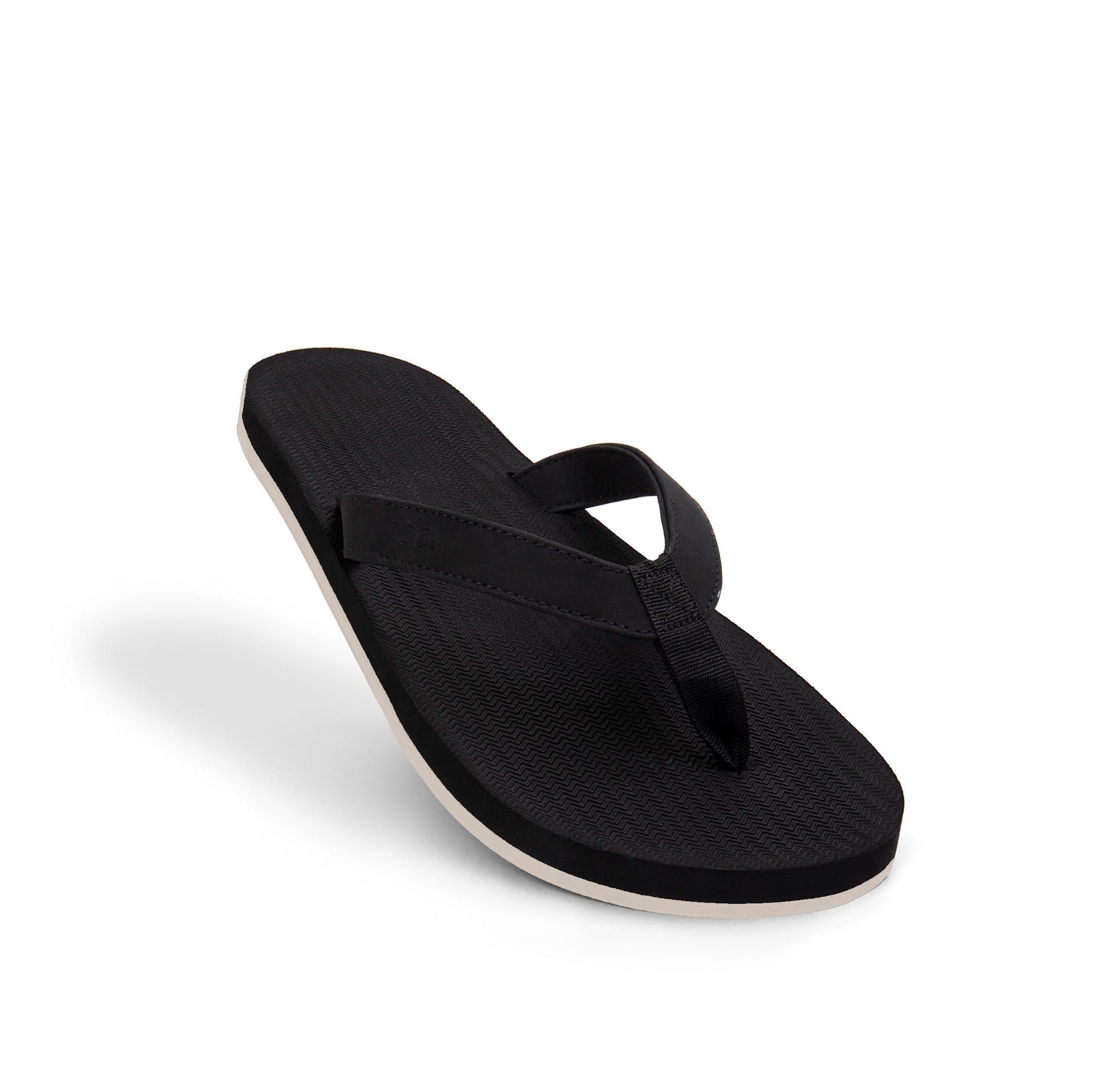 Men's Flip Flops Sneaker Sole - Black/Sea Salt Sole