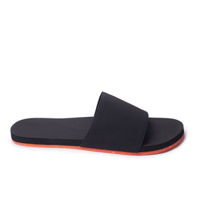 Men's Slides Sneaker Sole - Black/Orange Sole