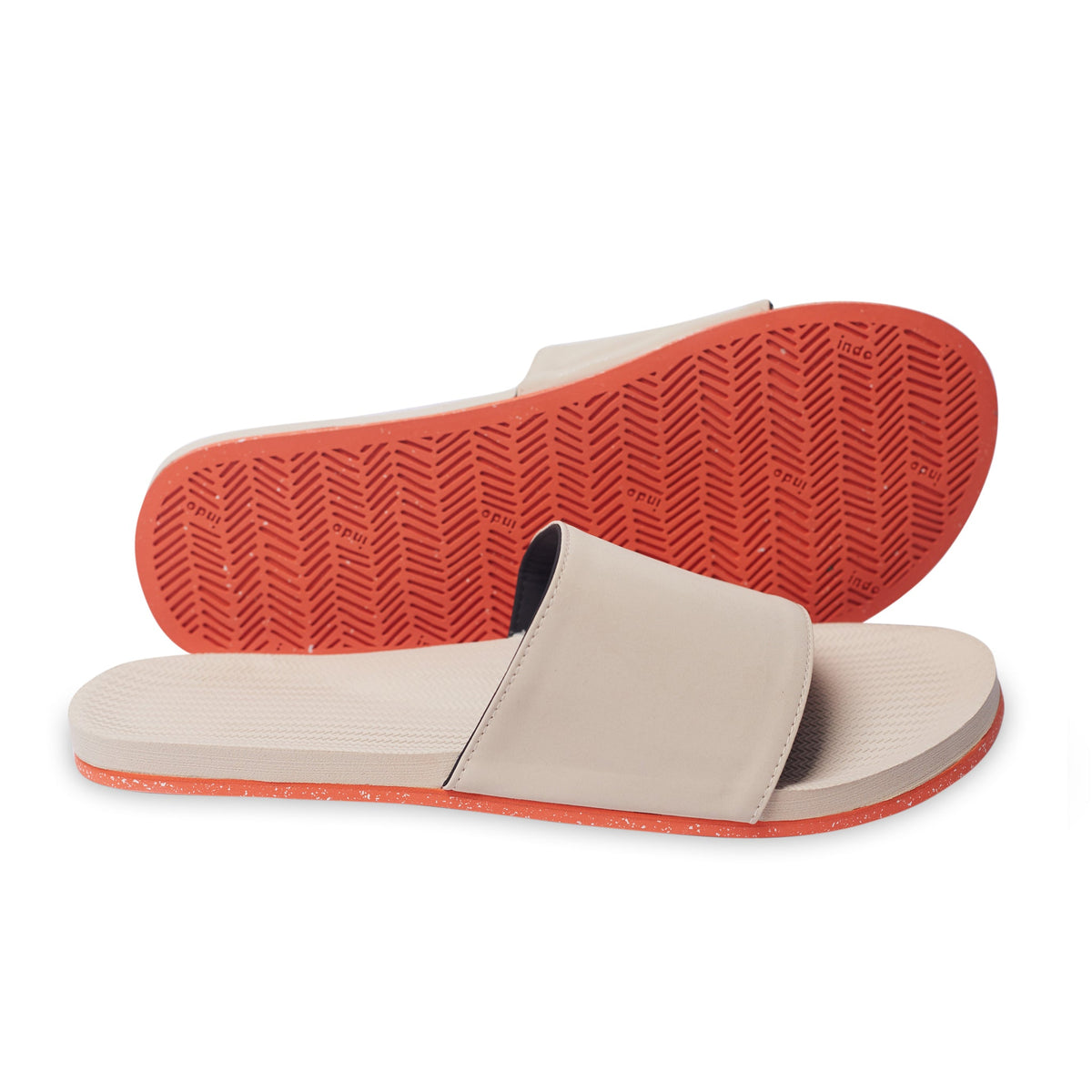 Men's Slides Sneaker Sole - Sea Salt/Orange Sole