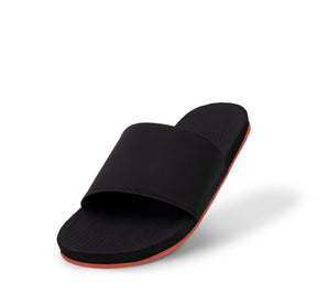 Women's Slides Sneaker Sole - Black/Orange Sole