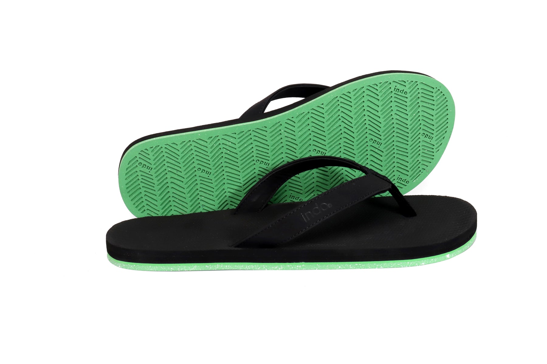 Men's Flip Flops Sneaker Sole - Black/Lime