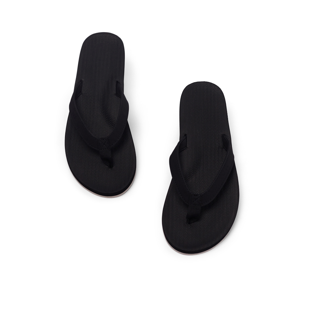 Women's Flip Flops Sneaker Sole - Black/Sea Salt Sole