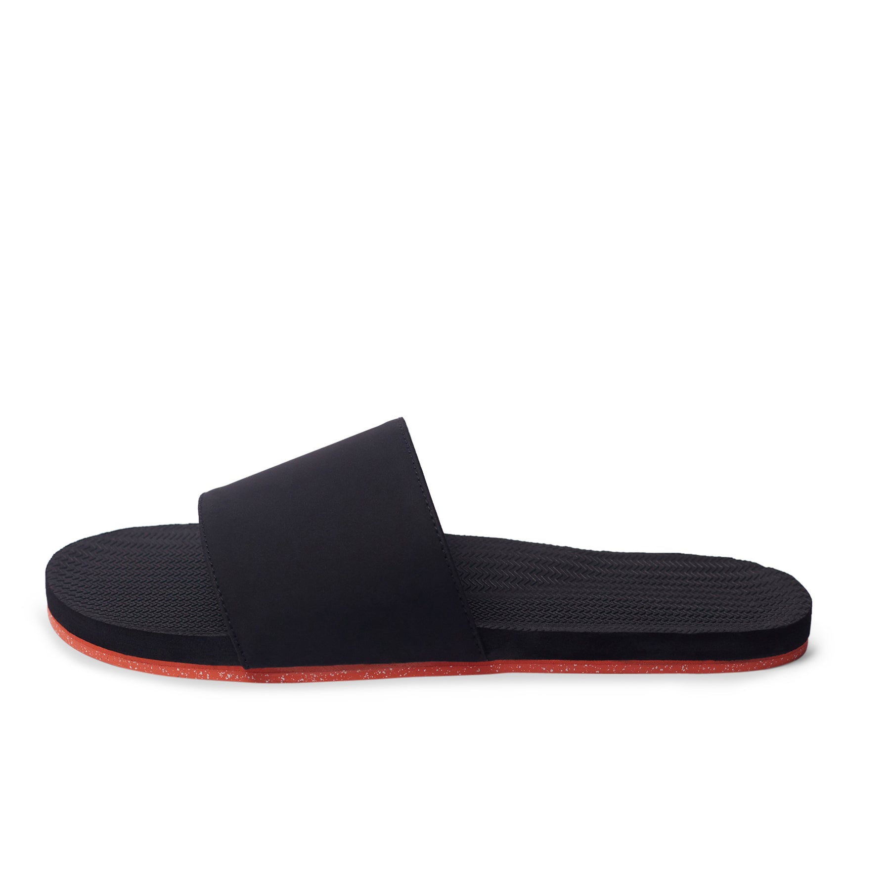 Women's Slides Sneaker Sole - Black/Orange Sole