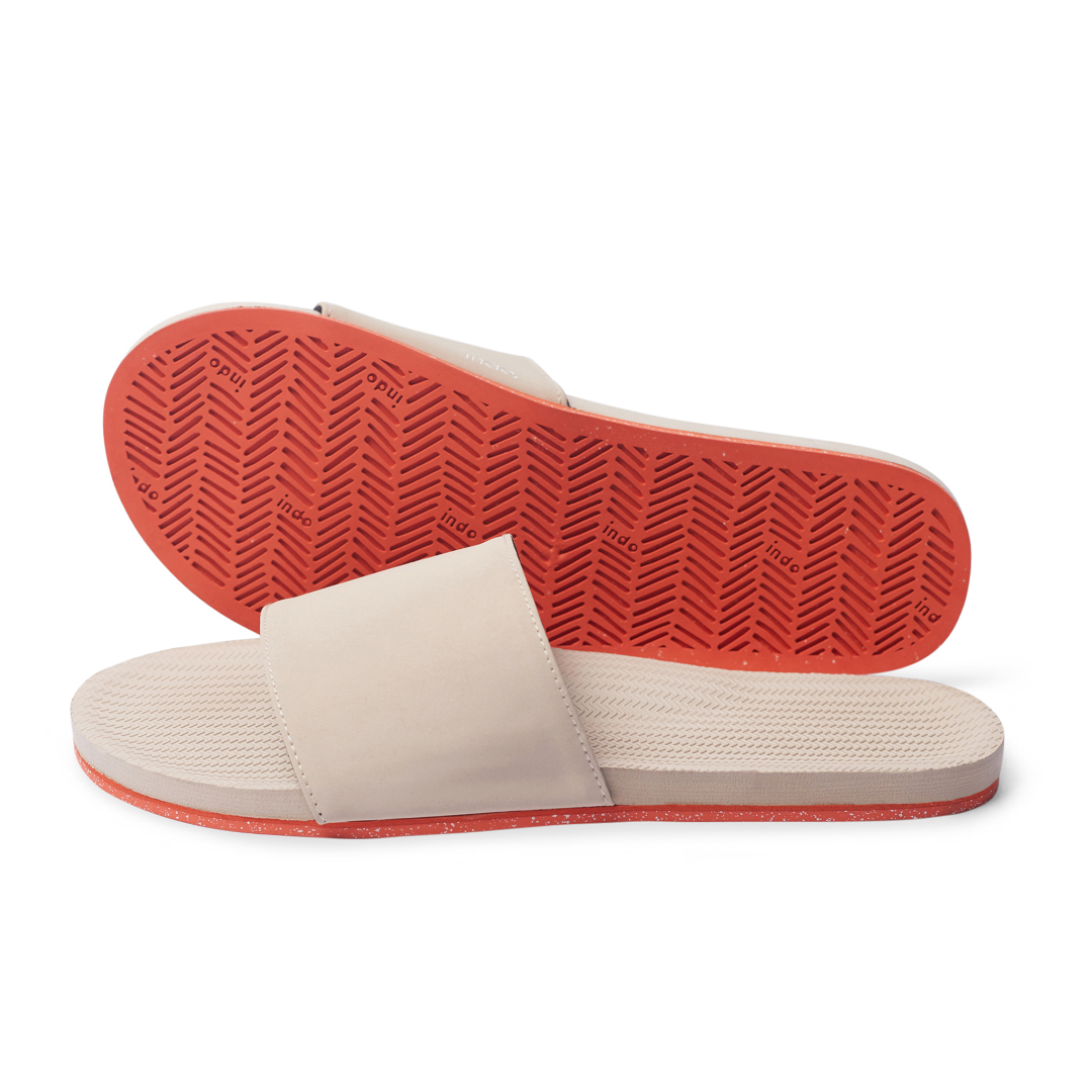 Women's Slides Sneaker Sole - Sea Salt/Orange Sole